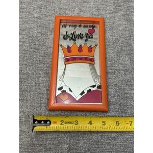 1970s Small Vintage Mirror Artwork Wall Art King Crown